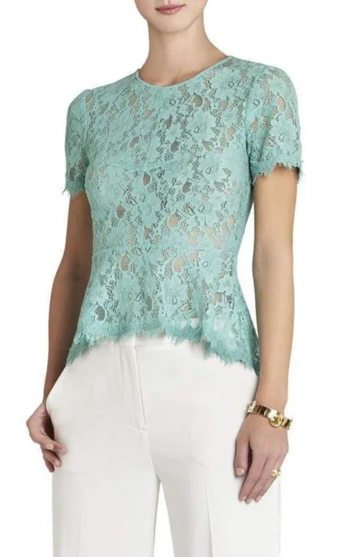 Evia Lace Peplum Top sold by Runaway Catalog