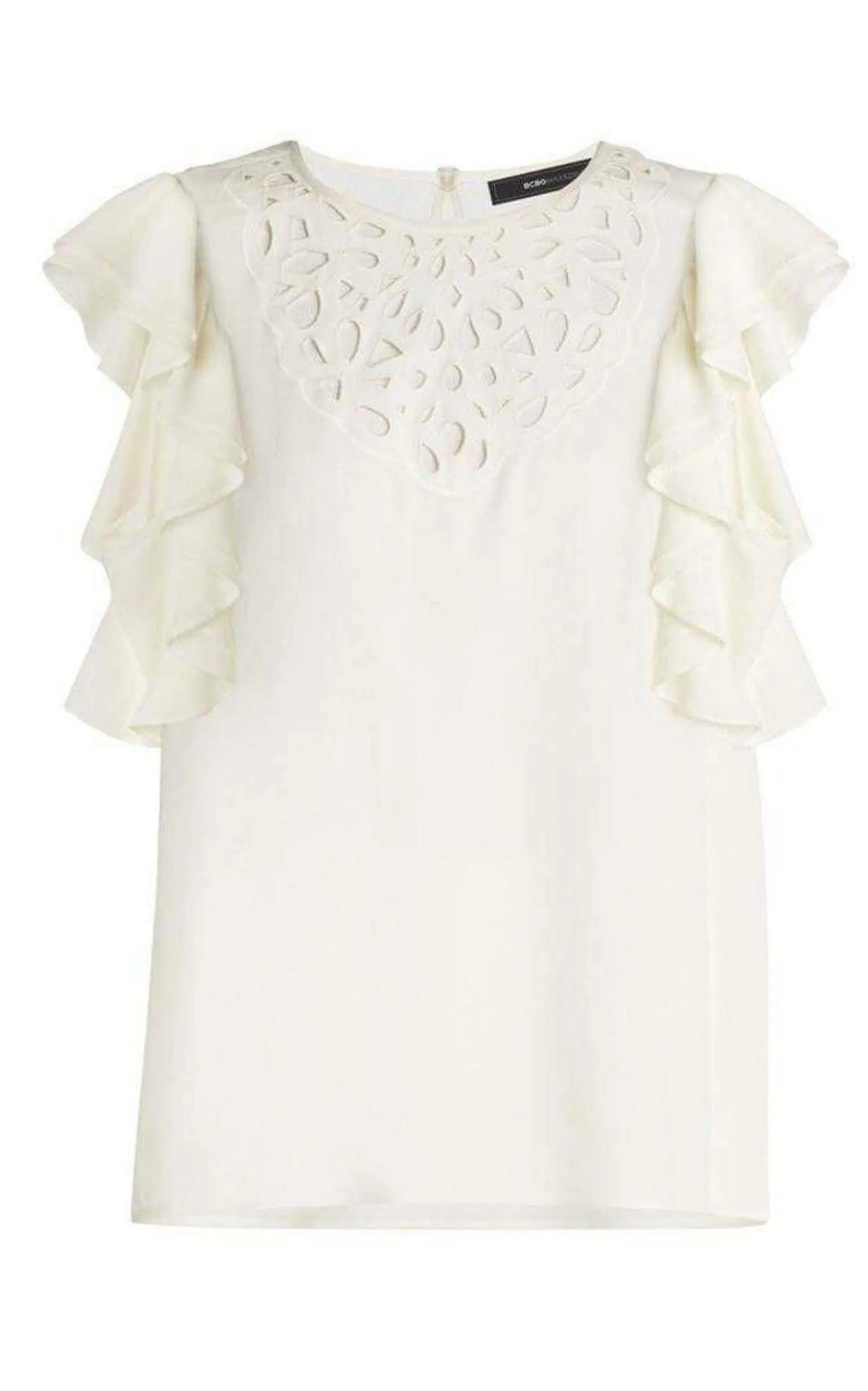 Haidee Flutter-Sleeve Cutout Embroidered Top sold by Runaway Catalog