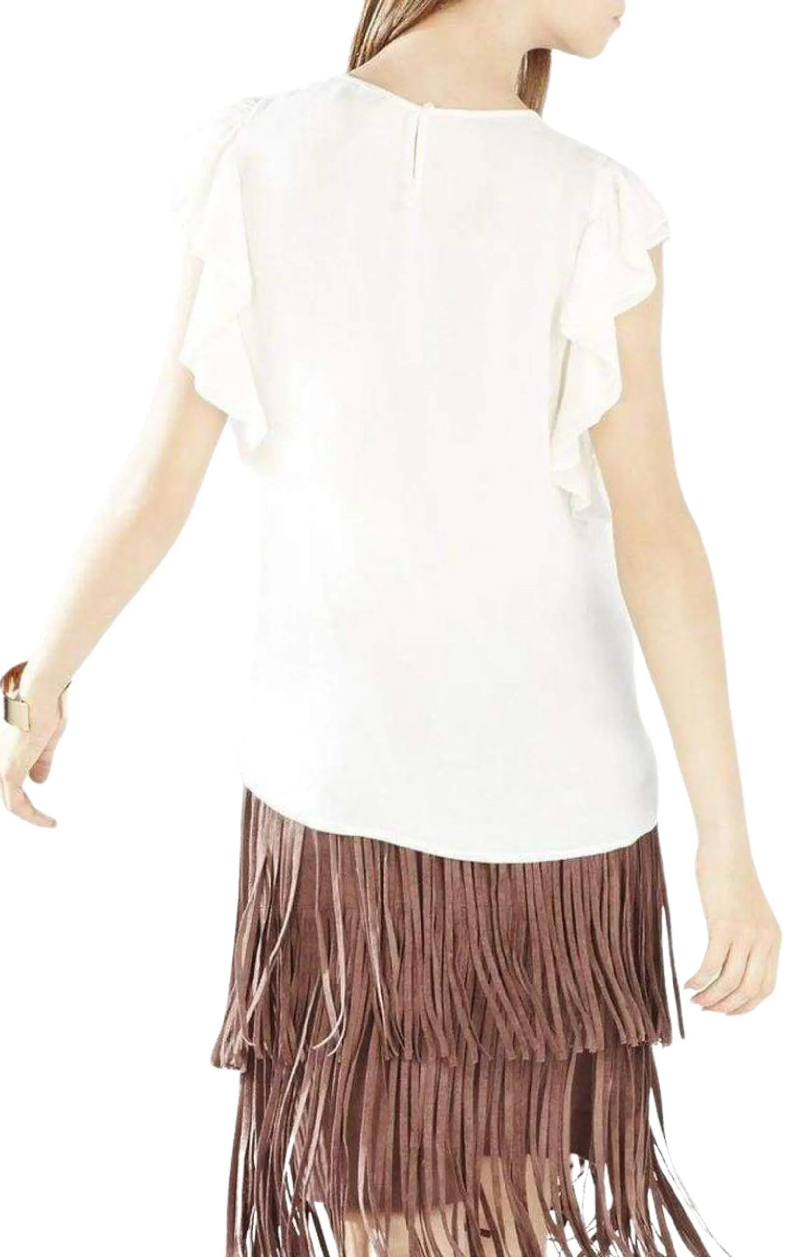 Haidee Flutter-Sleeve Cutout Embroidered Top sold by Runaway Catalog product image thumbnail 3