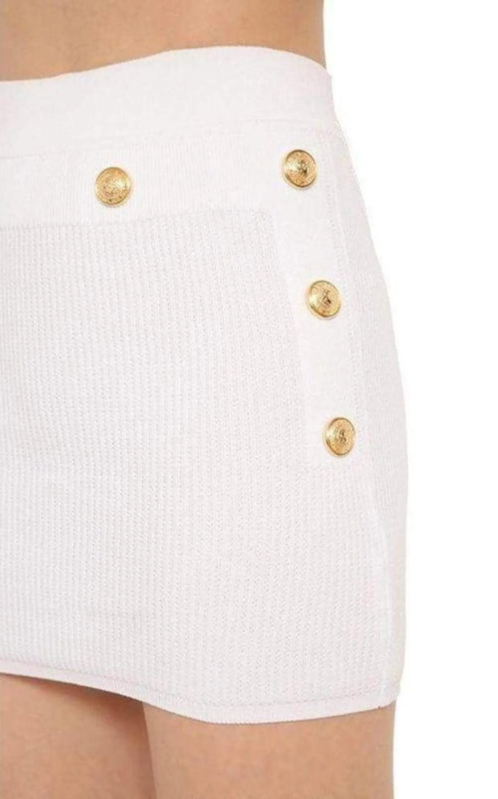 Button-Embellished Ribbed Stretch-knit Mini Skirt sold by Runaway Catalog product image thumbnail 4