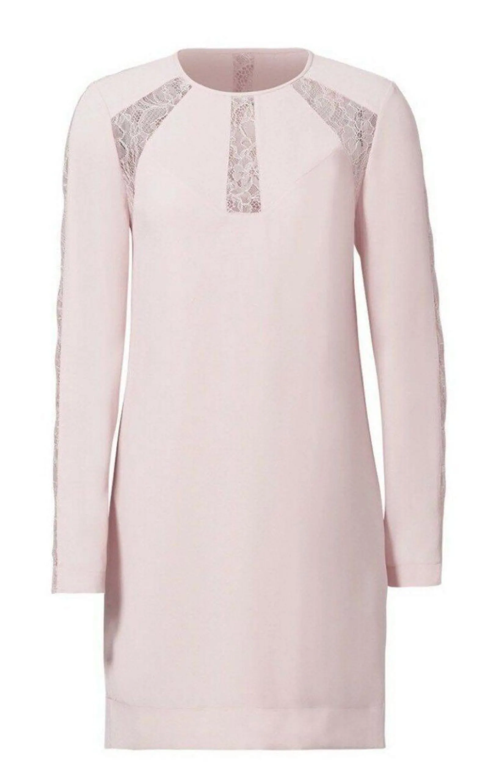 Payten Long-Sleeve Lace-Insert Shift Dress sold by Runaway Catalog