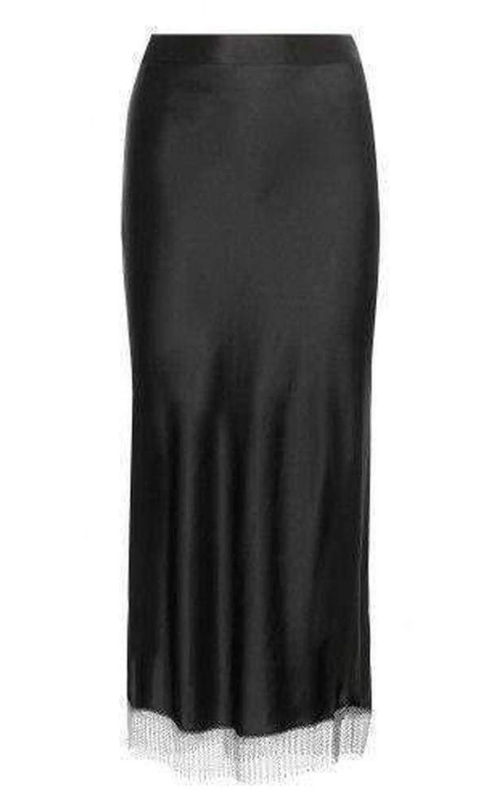 Black Silk Metal Fringe Skirt sold by Runaway Catalog