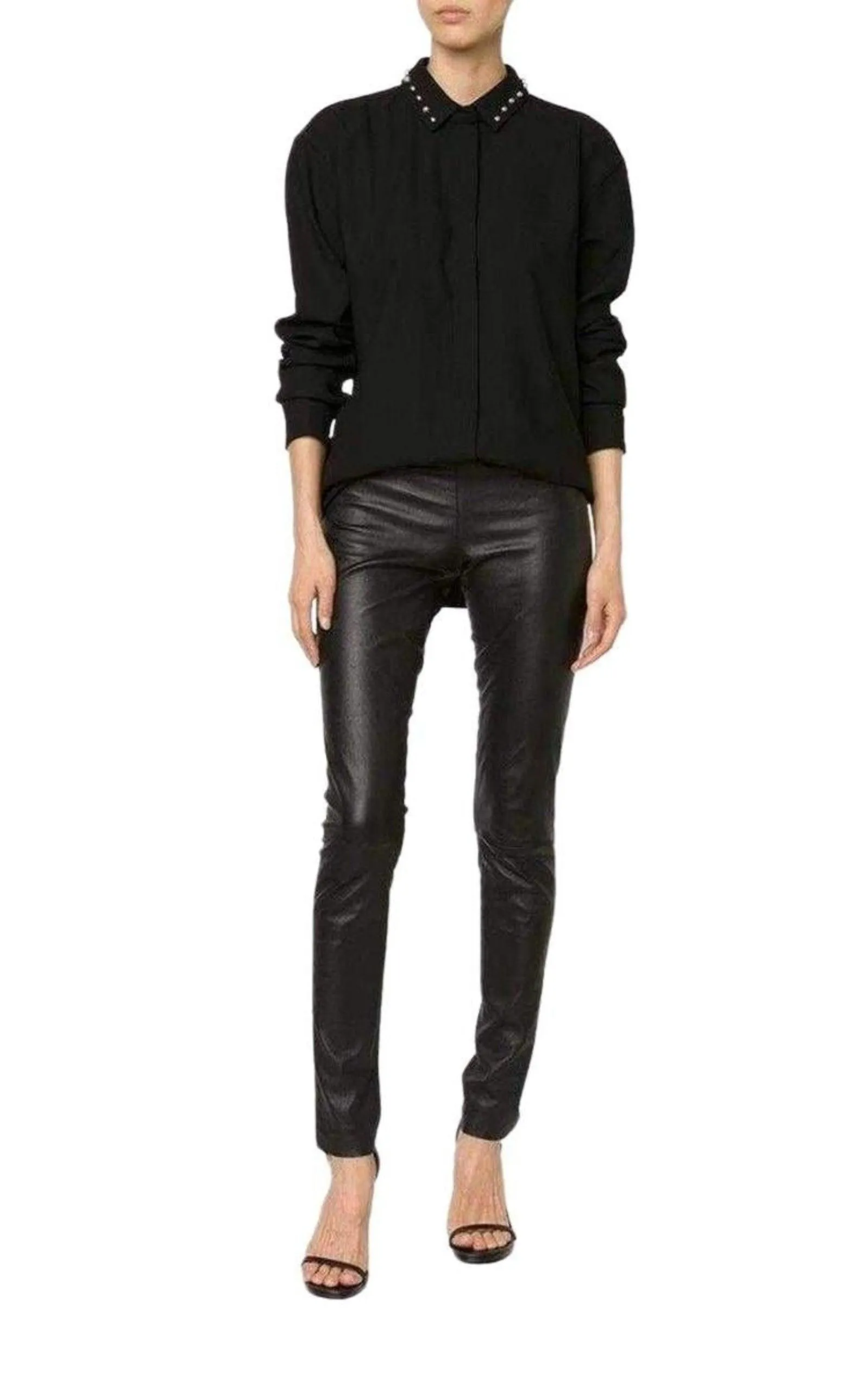 Black Classical Shirt With Stud Collar sold by Runaway Catalog product image thumbnail 2