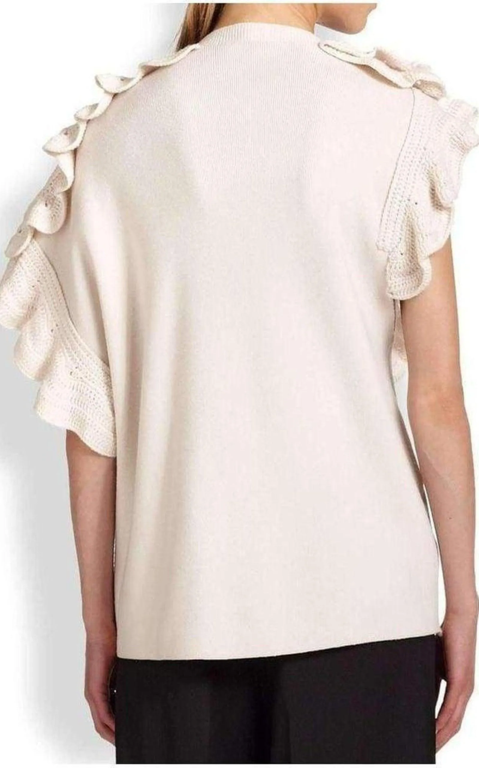 Wool Crochet Ruffle Sleeveless Knit Sweater Vest sold by Runaway Catalog product image thumbnail 3