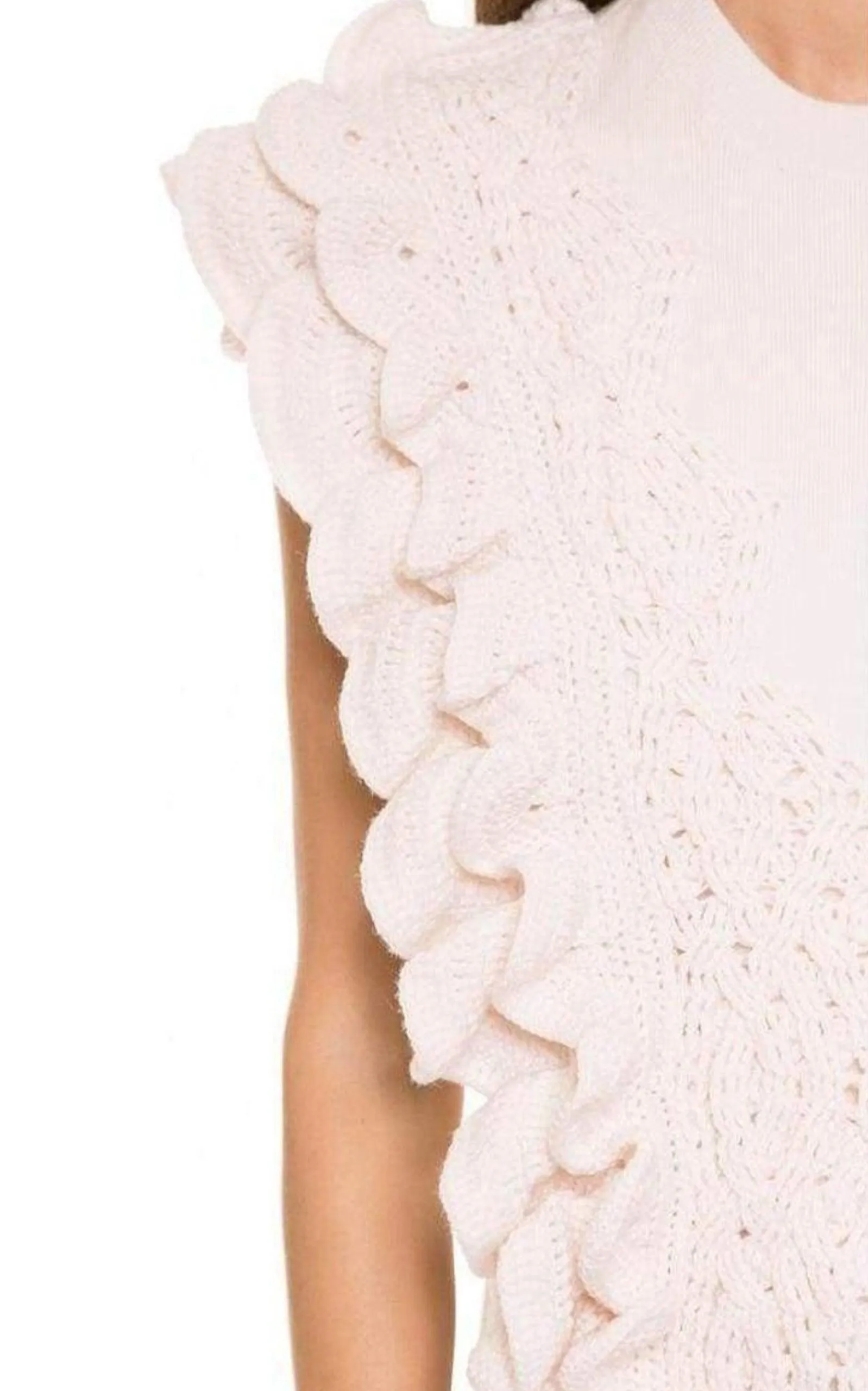 Wool Crochet Ruffle Sleeveless Knit Sweater Vest sold by Runaway Catalog product image thumbnail 4
