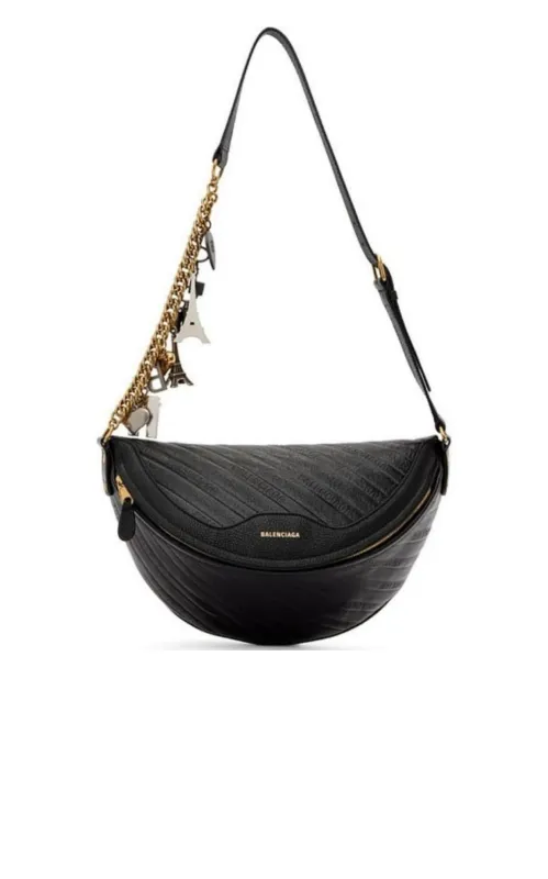 Black Leather Souvenir Belt Bag sold by Runaway Catalog