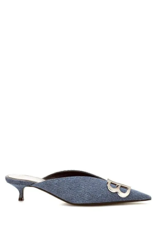 BB Denim Kitten-Heel Mules sold by Runaway Catalog
