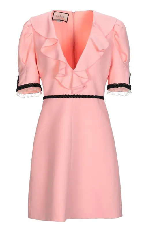 Pink Crepe Silk Wool Cocktail Dress sold by Runaway Catalog