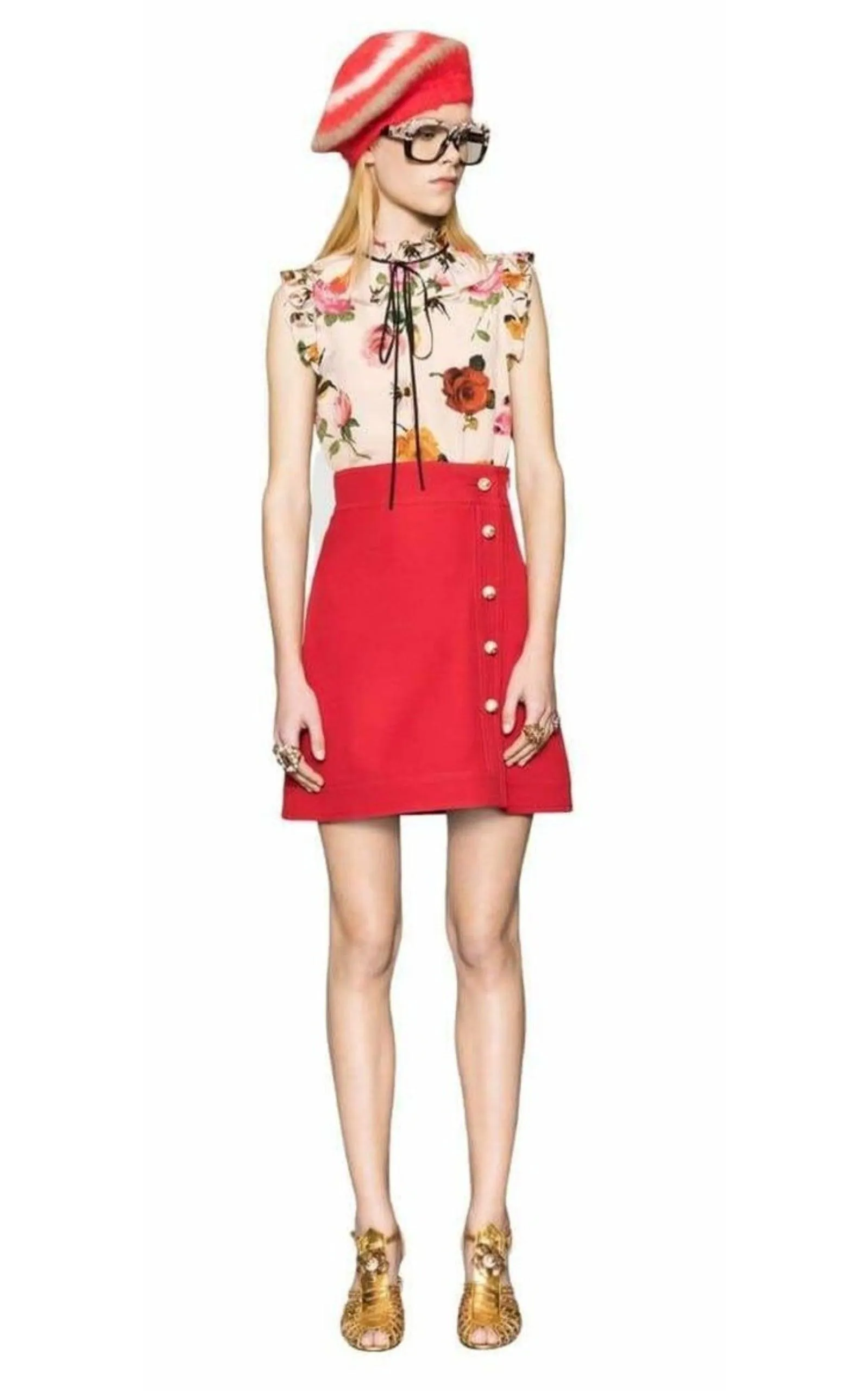 Rose Print Ivory Silk Shirt sold by Runaway Catalog product image thumbnail 2