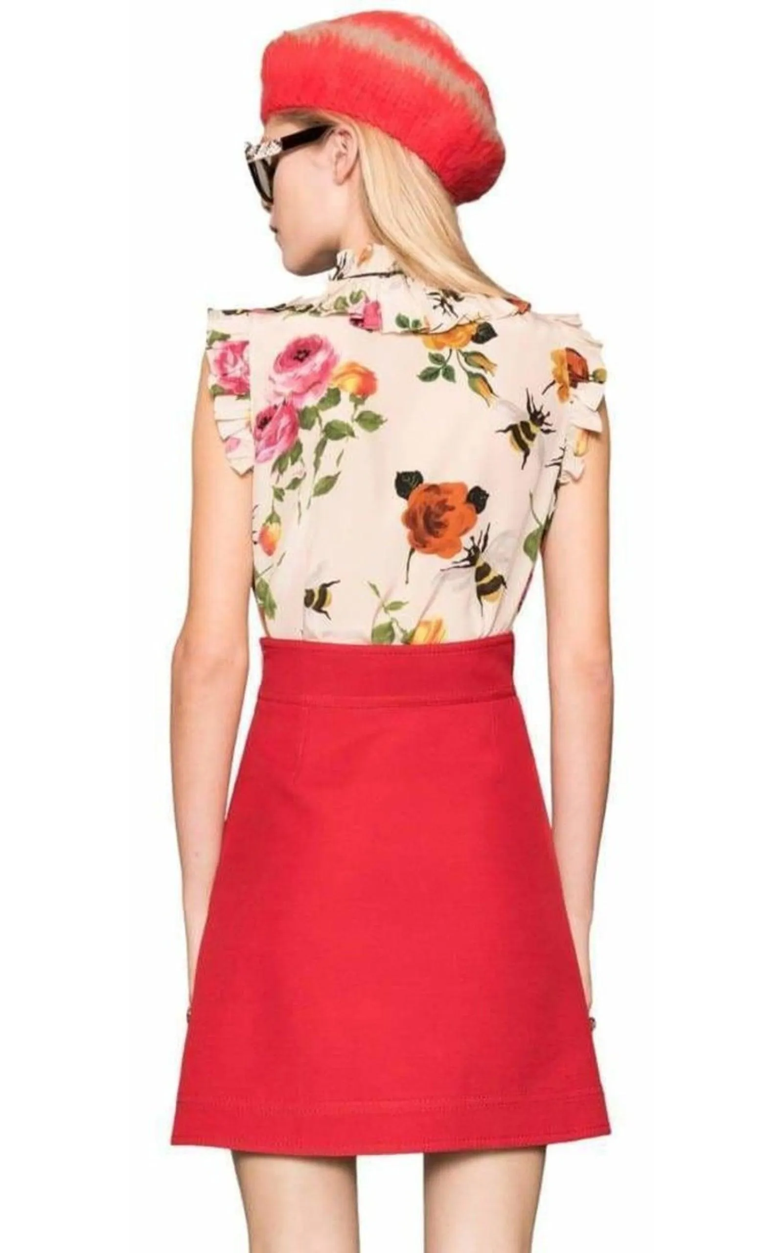 Rose Print Ivory Silk Shirt sold by Runaway Catalog product image thumbnail 4