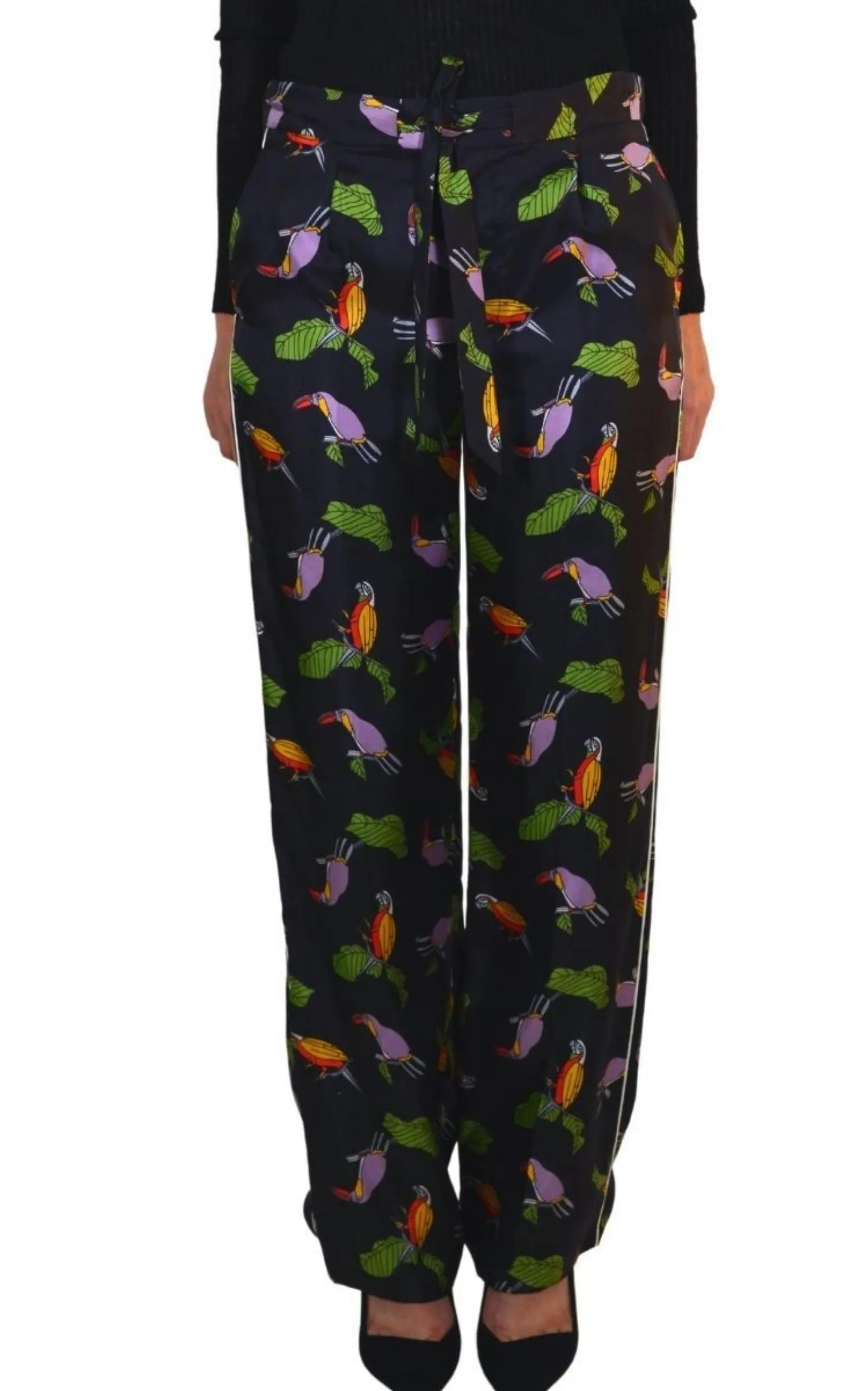 Toucan Print Pyjama Silk Pants sold by Runaway Catalog product image thumbnail 4