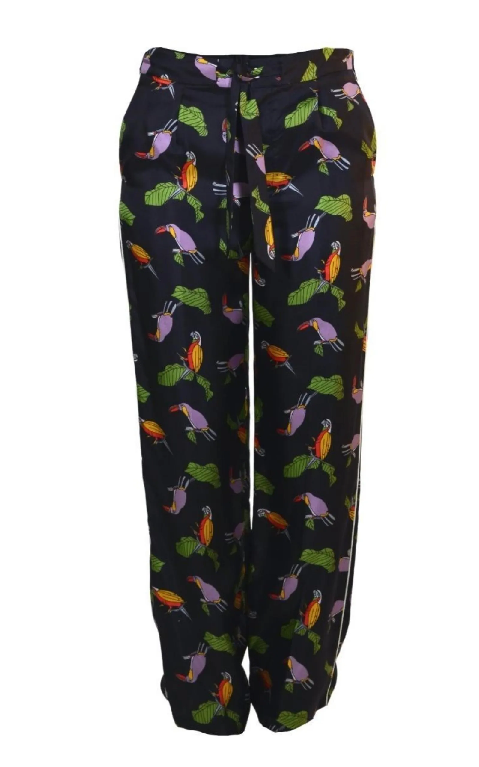 Toucan Print Pyjama Silk Pants sold by Runaway Catalog