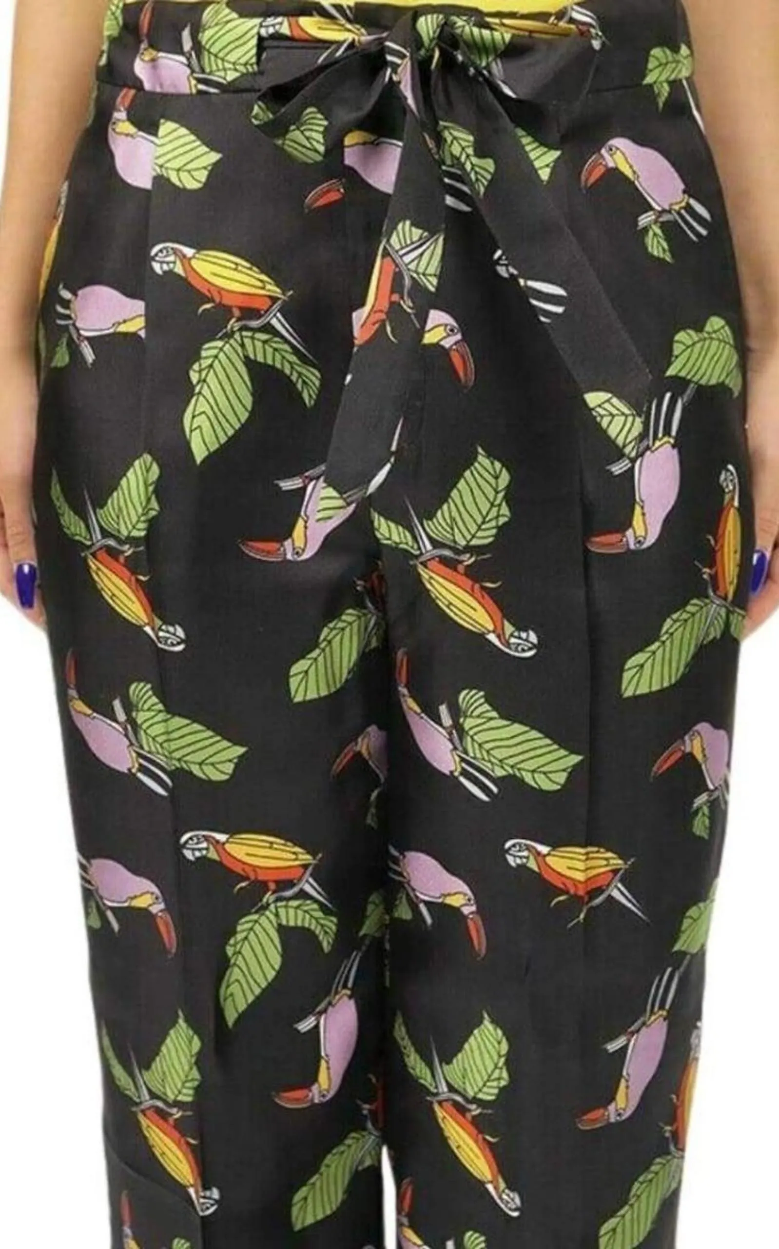 Toucan Print Pyjama Silk Pants sold by Runaway Catalog product image thumbnail 5