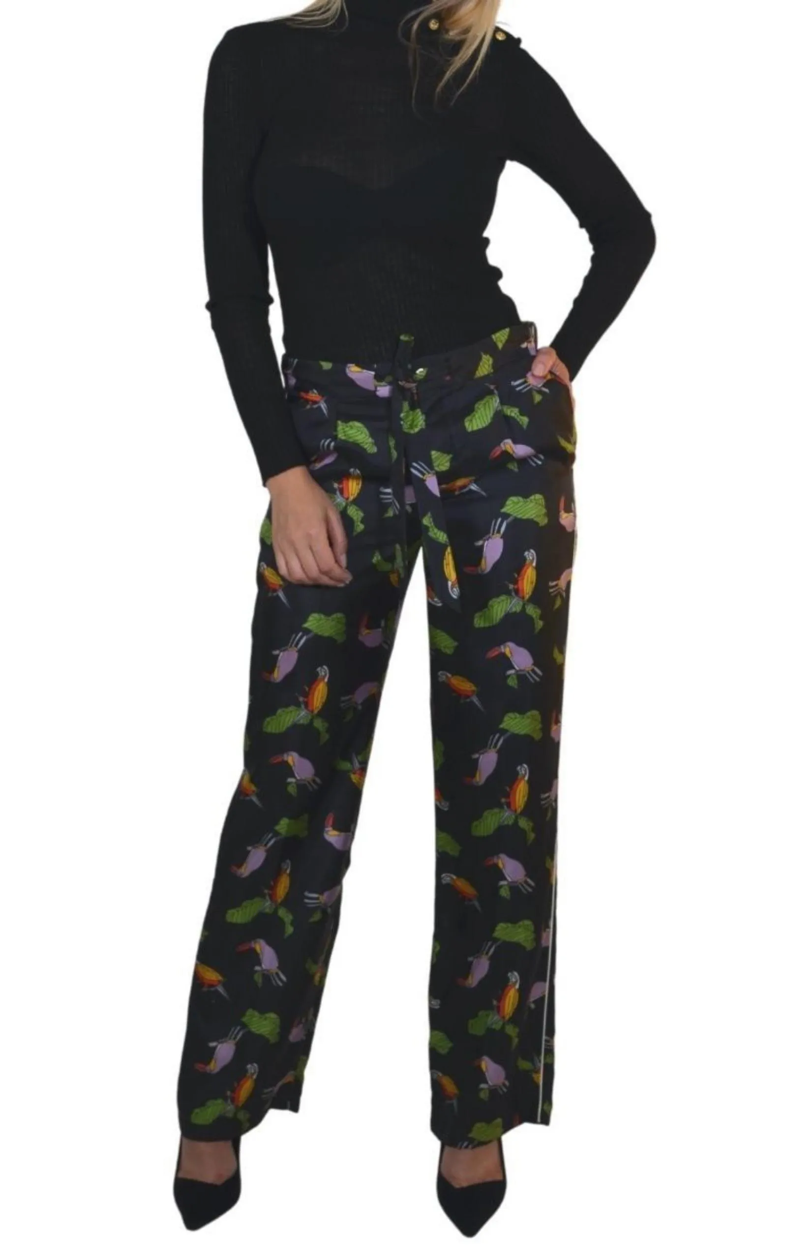Toucan Print Pyjama Silk Pants sold by Runaway Catalog product image thumbnail 2