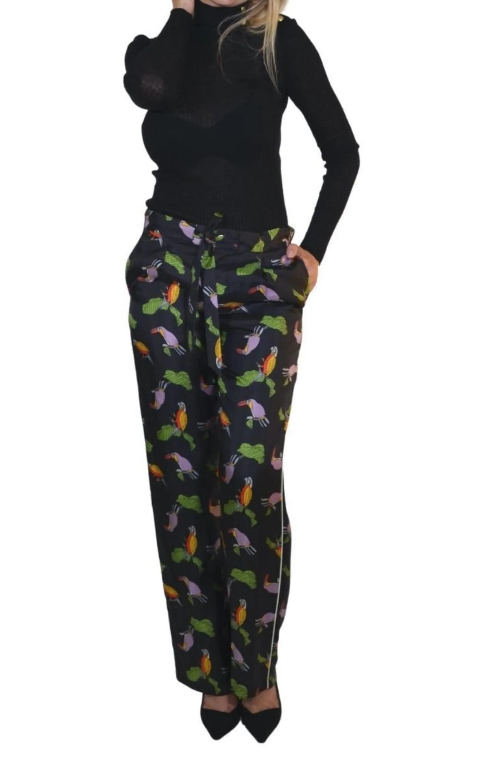 Toucan Print Pyjama Silk Pants sold by Runaway Catalog product image thumbnail 3