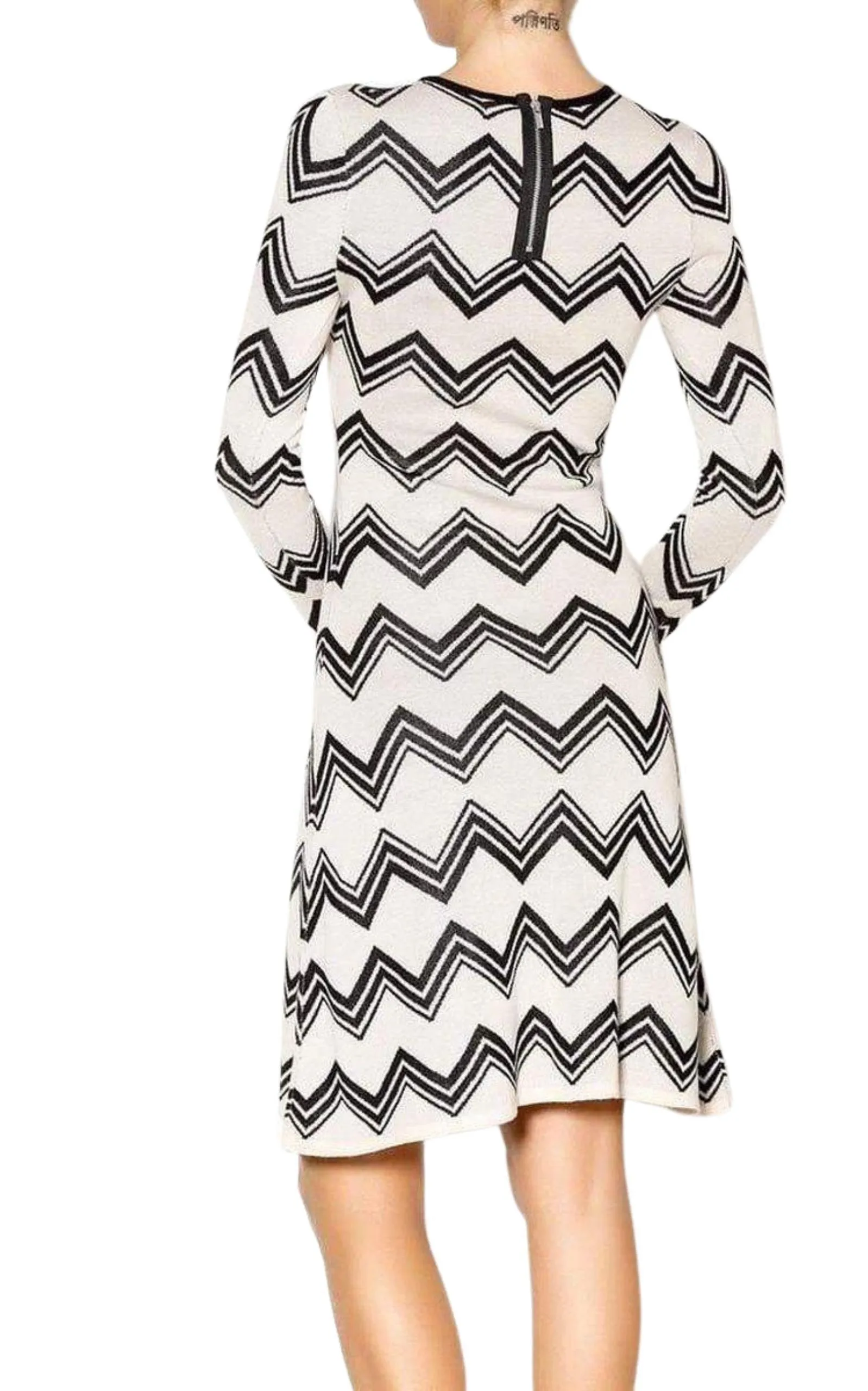 Keeley Jacquard Zigzag Sweater Silk Blend Dress sold by Runaway Catalog product image thumbnail 3