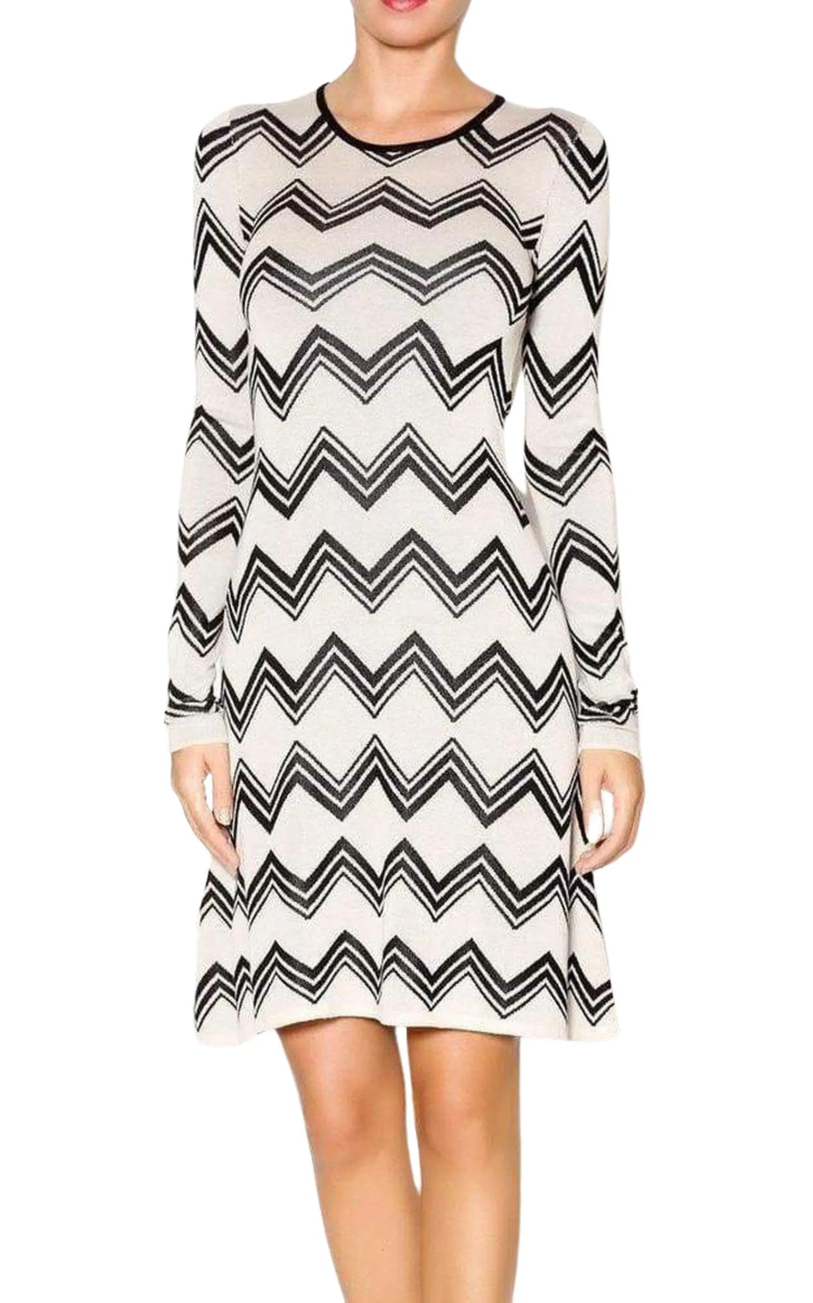 Keeley Jacquard Zigzag Sweater Silk Blend Dress sold by Runaway Catalog product image thumbnail 2
