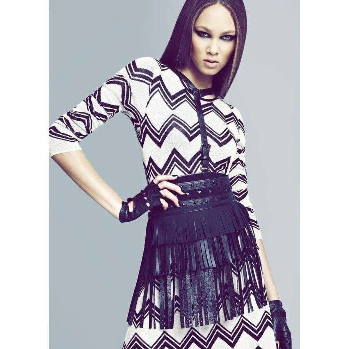 Keeley Jacquard Zigzag Sweater Silk Blend Dress sold by Runaway Catalog product image thumbnail 4