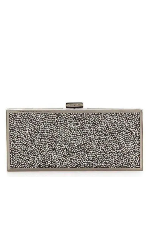 Gunmetal Ariana Rock Crystal Hard Clutch sold by Runaway Catalog