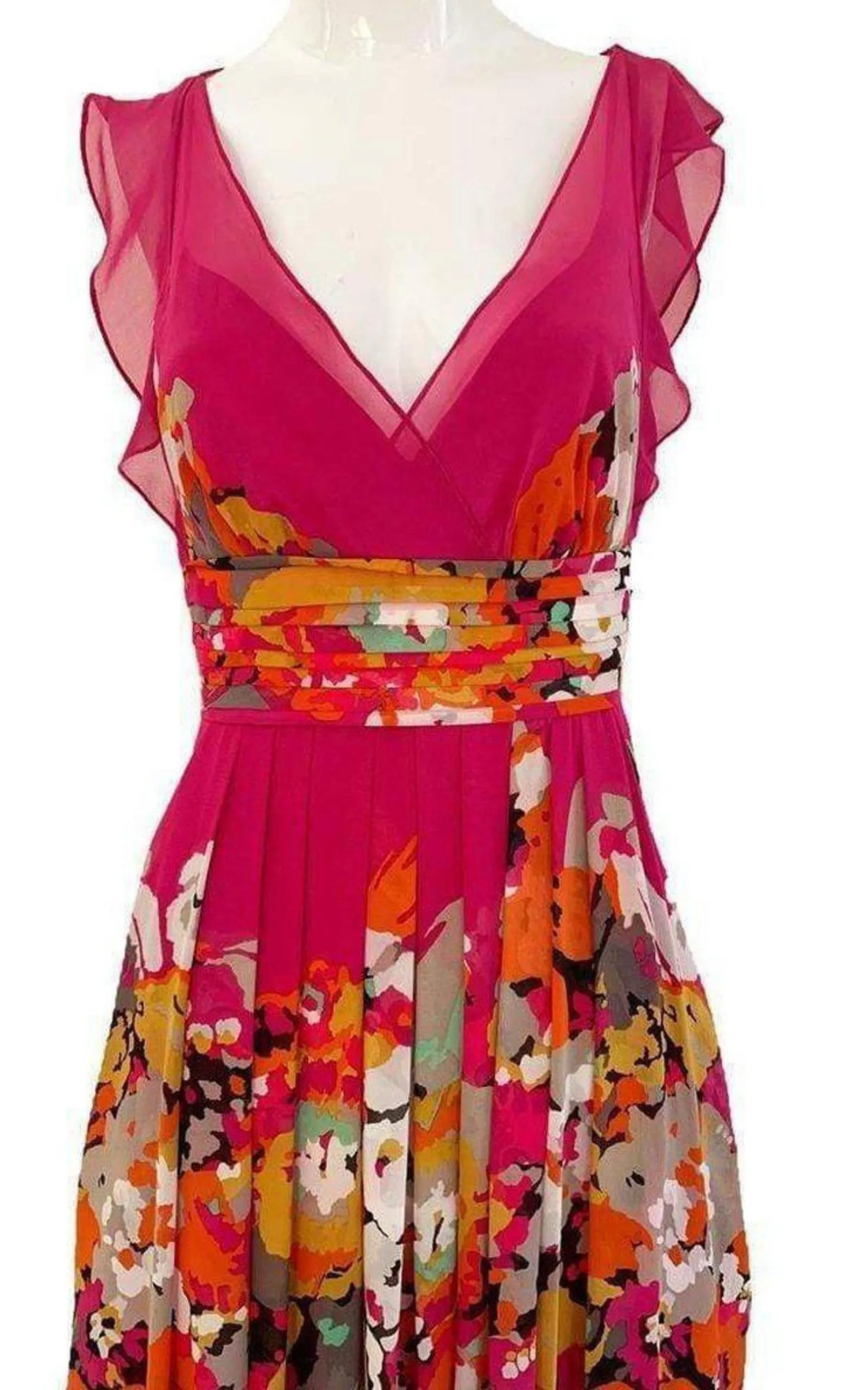 Printed Silk V-Neck Maxi Dress sold by Runaway Catalog product image thumbnail 4
