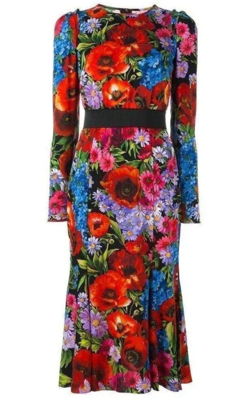 Floral Print Silk Dress sold by Runaway Catalog