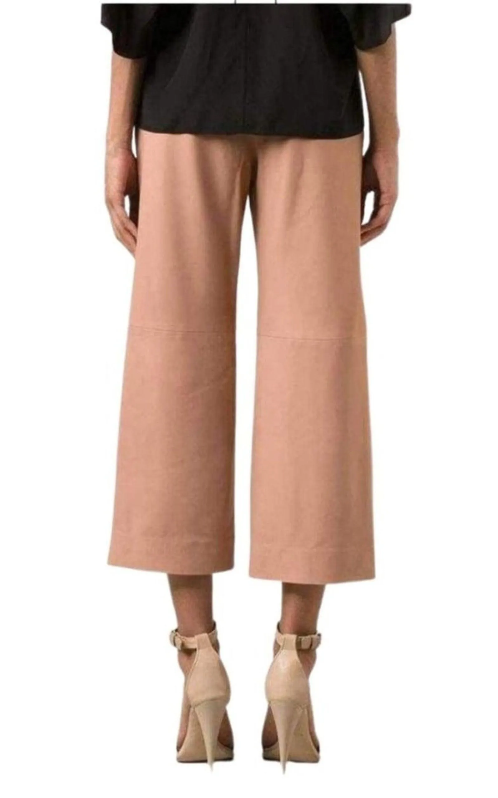Beige Leather Cropped Pants sold by Runaway Catalog product image thumbnail 4