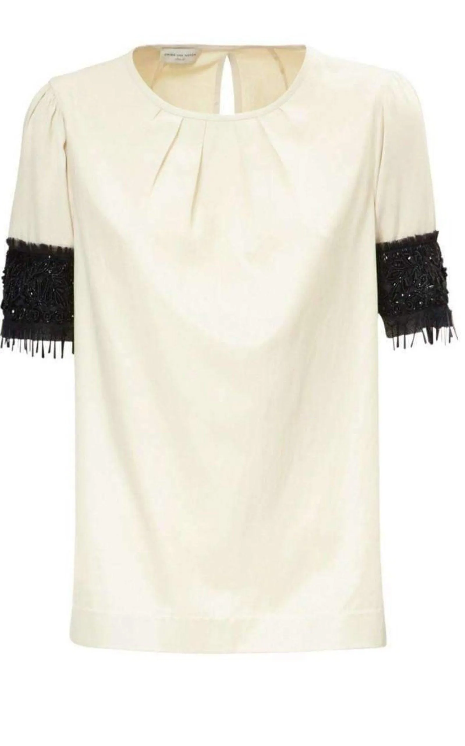 Embellished Sleeve Cotton Blend Top sold by Runaway Catalog