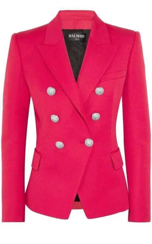 Double Breasted Red Wool Blazer sold by Runaway Catalog