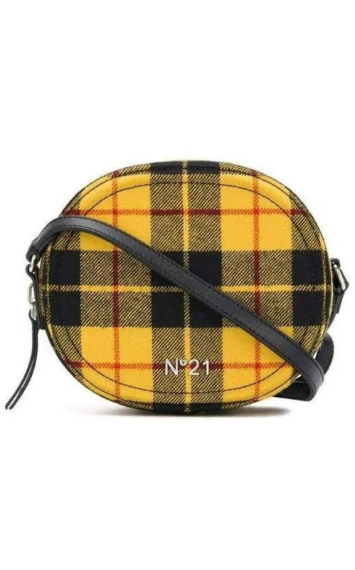 Round Checked Tartan Crossbody Bag made by No. 21