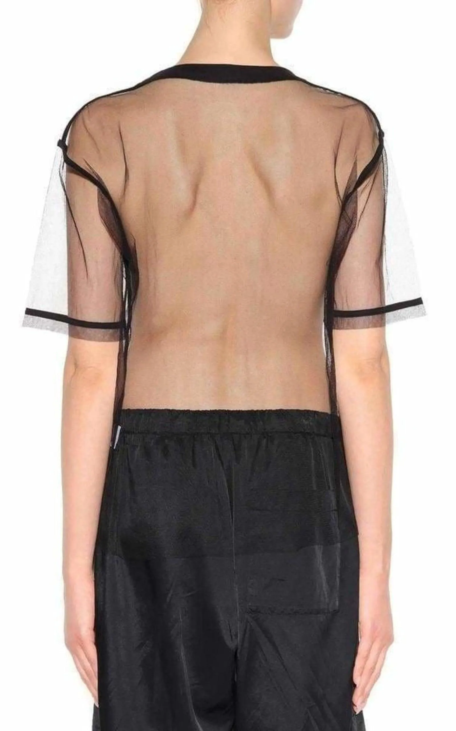 Black Mesh Sheer Shirt sold by Runaway Catalog product image thumbnail 4