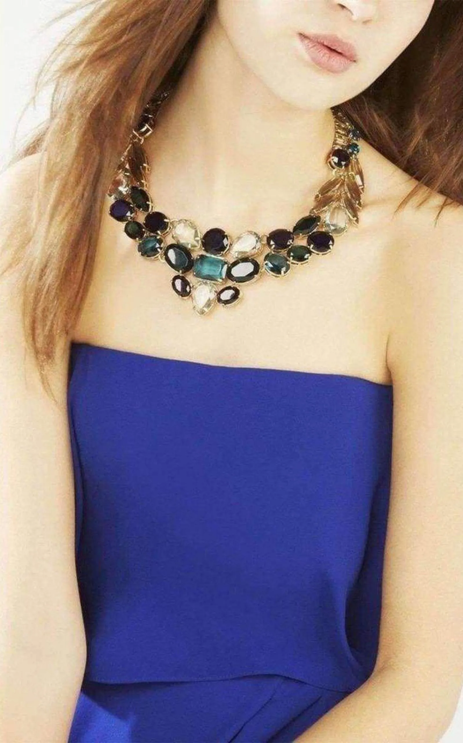 Multi Color Stone Statement Necklace sold by Runaway Catalog product image thumbnail 2