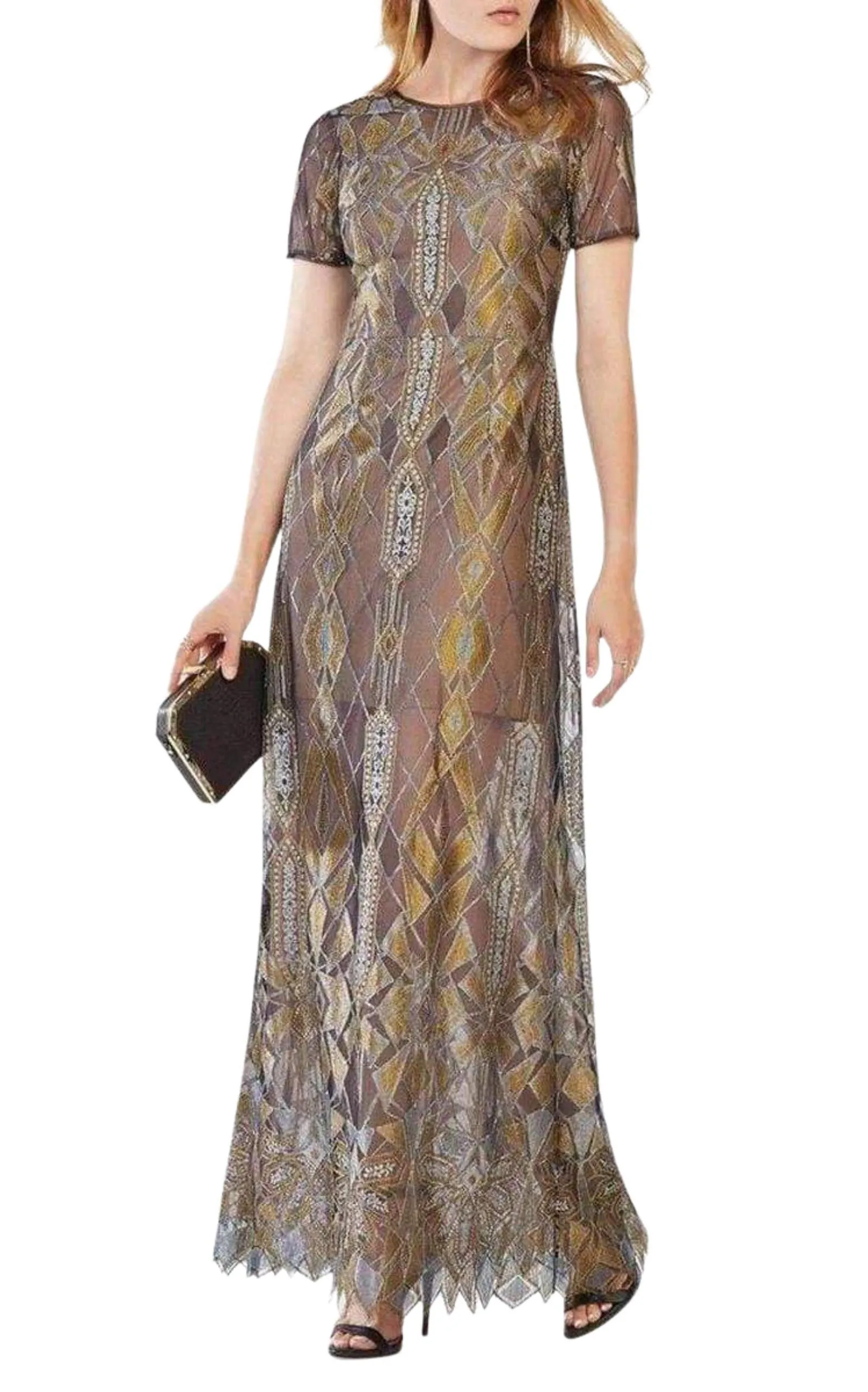 Taliah Metallic Geometric Lace Gown sold by Runaway Catalog product image thumbnail 2