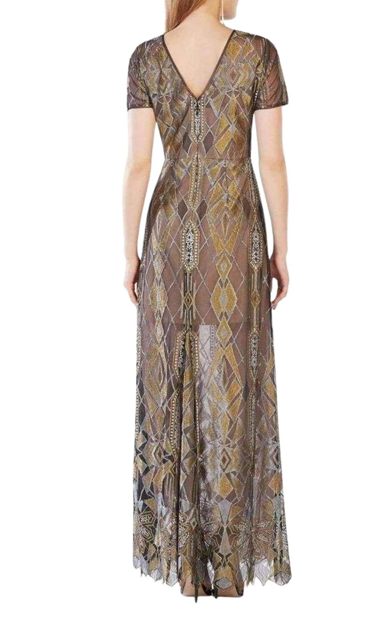 Taliah Metallic Geometric Lace Gown sold by Runaway Catalog product image thumbnail 3