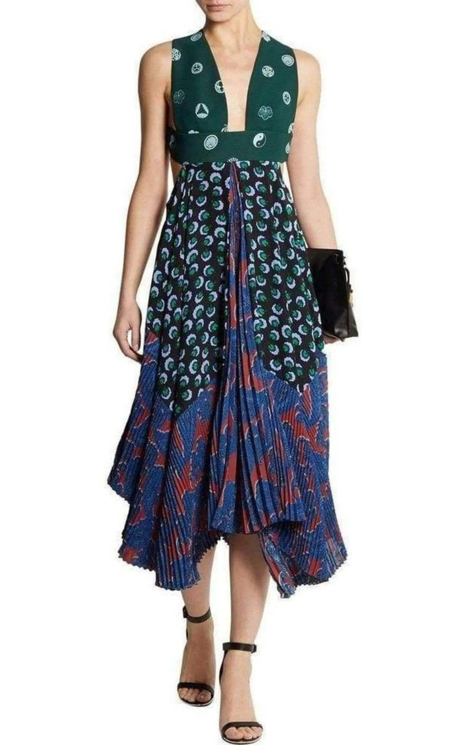 Caroline asymmetric printed silk and crepe dress sold by Runaway Catalog product image thumbnail 2