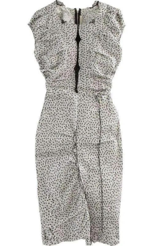 Linen Cap Sleeve Scoop Neckline Sheath Dress made by Nina Ricci