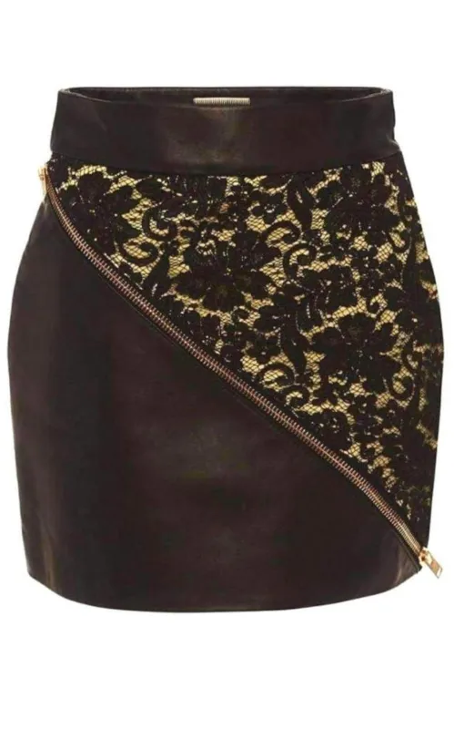 Leather and Lace Mini Skirt sold by Runaway Catalog