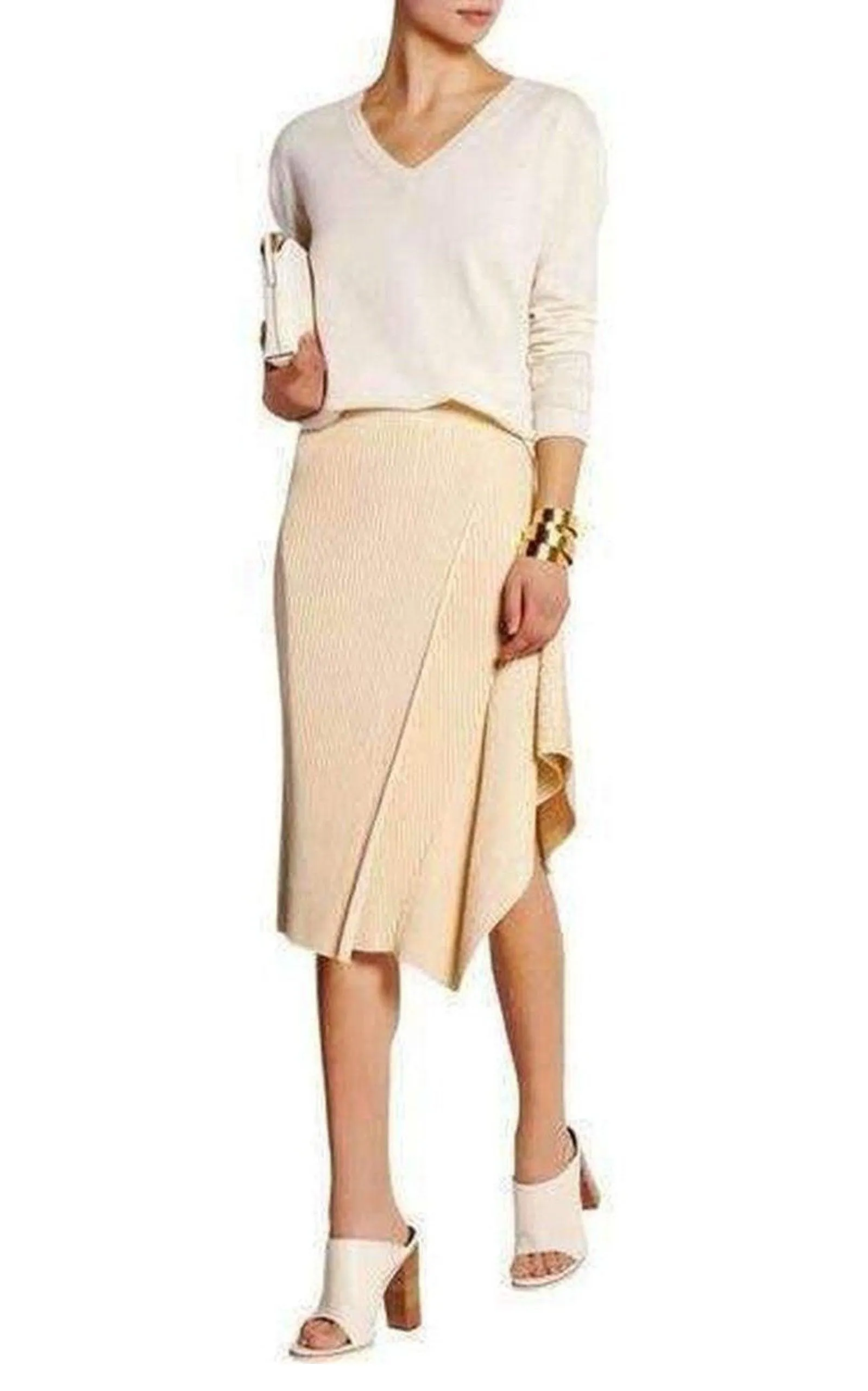 Asymmetric Ribbed Stretch-Jersey Midi Skirt sold by Runaway Catalog product image thumbnail 2