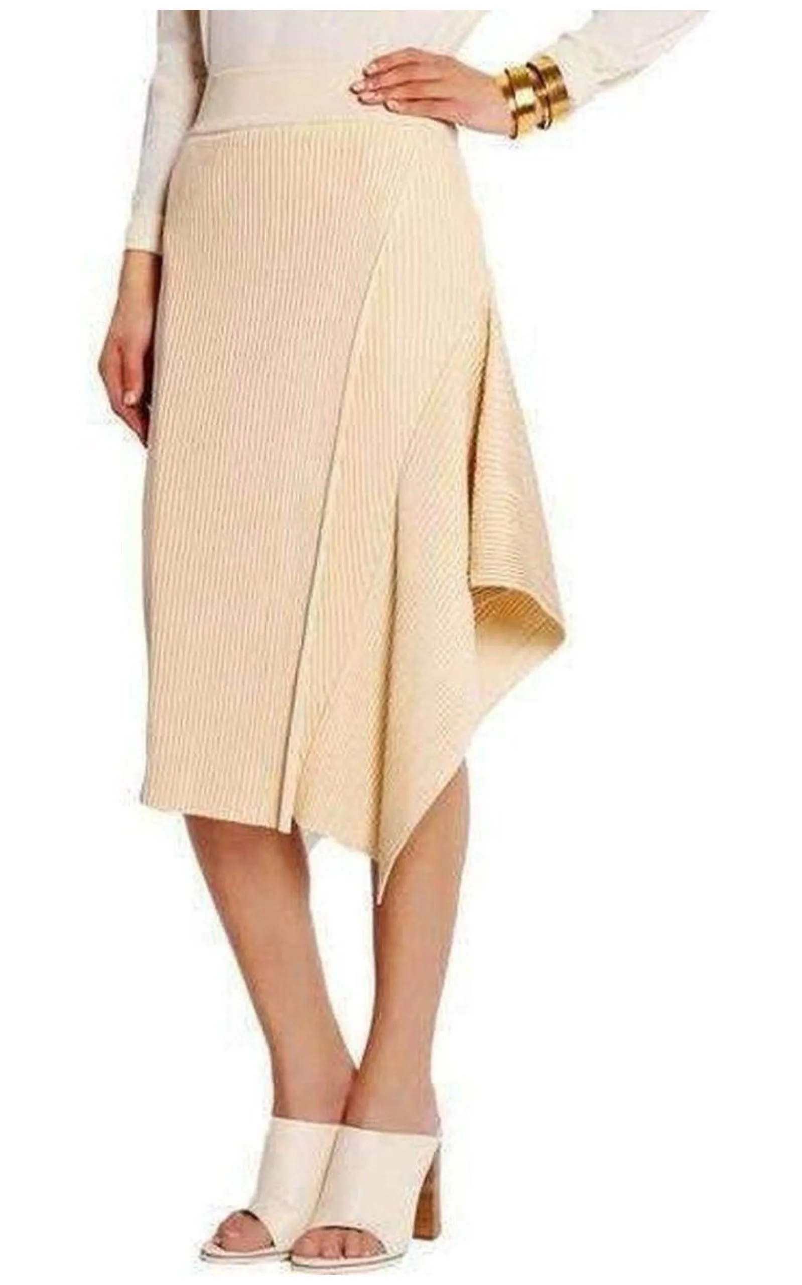 Asymmetric Ribbed Stretch-Jersey Midi Skirt sold by Runaway Catalog product image thumbnail 3