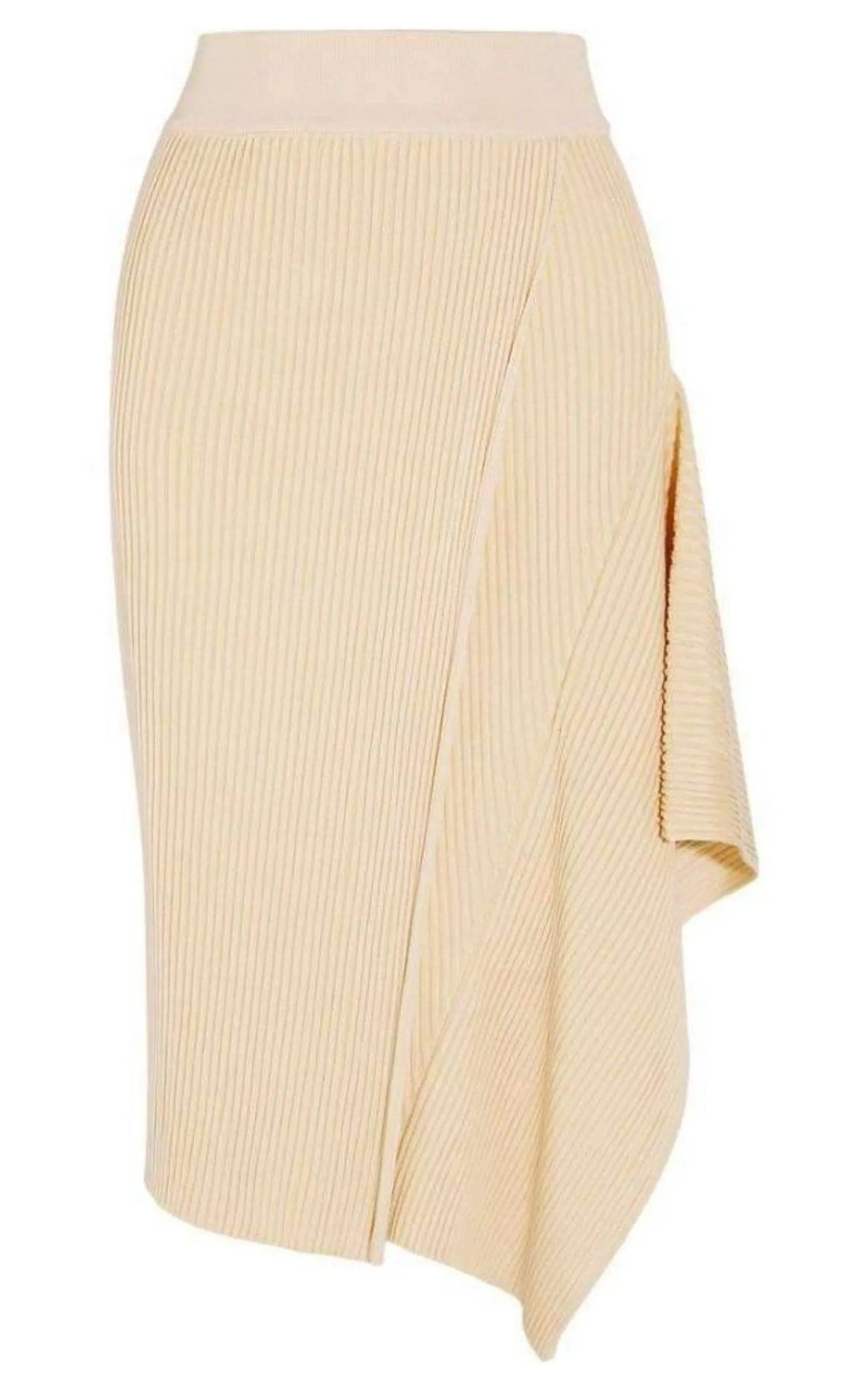 Asymmetric Ribbed Stretch-Jersey Midi Skirt sold by Runaway Catalog