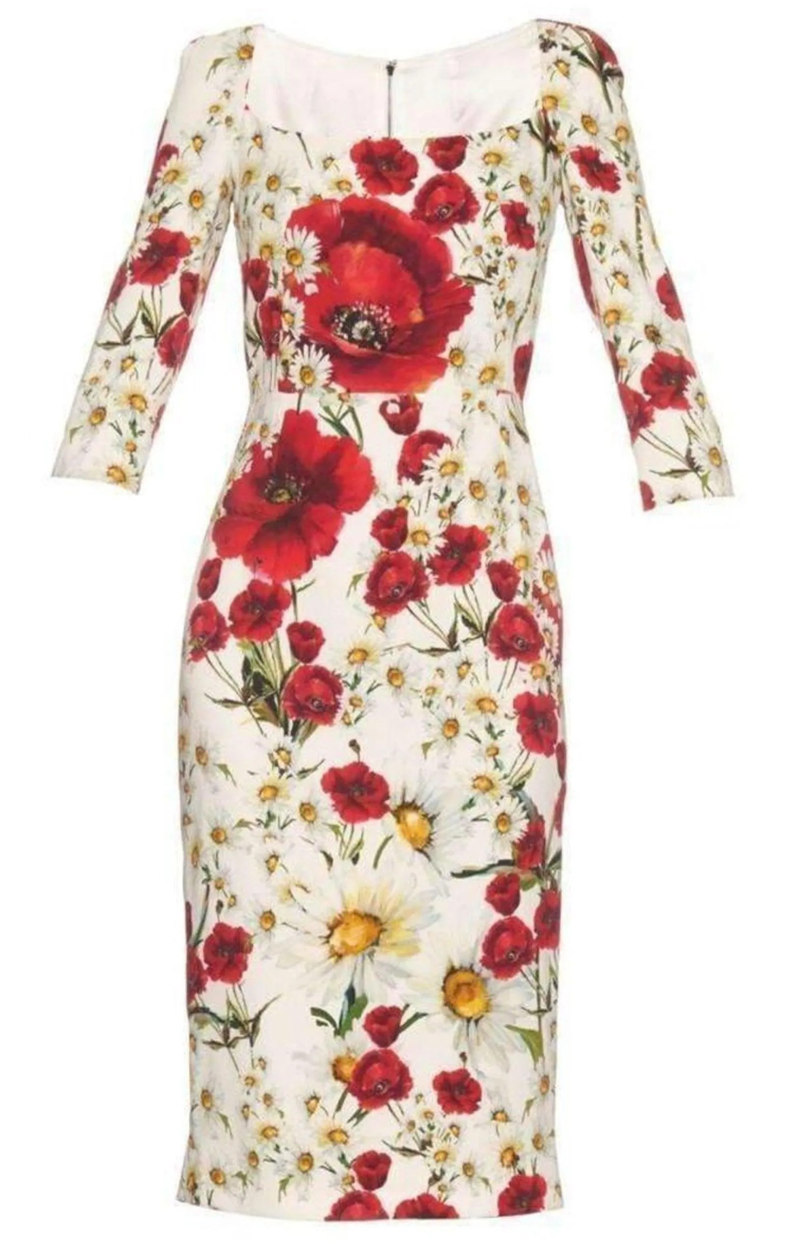 Daisy and Poppy Print Silk Blend Dress sold by Runaway Catalog