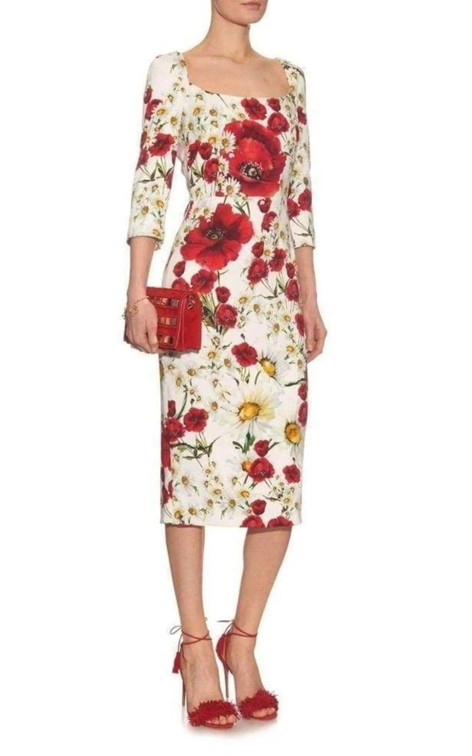 Daisy and Poppy Print Silk Blend Dress sold by Runaway Catalog product image thumbnail 2