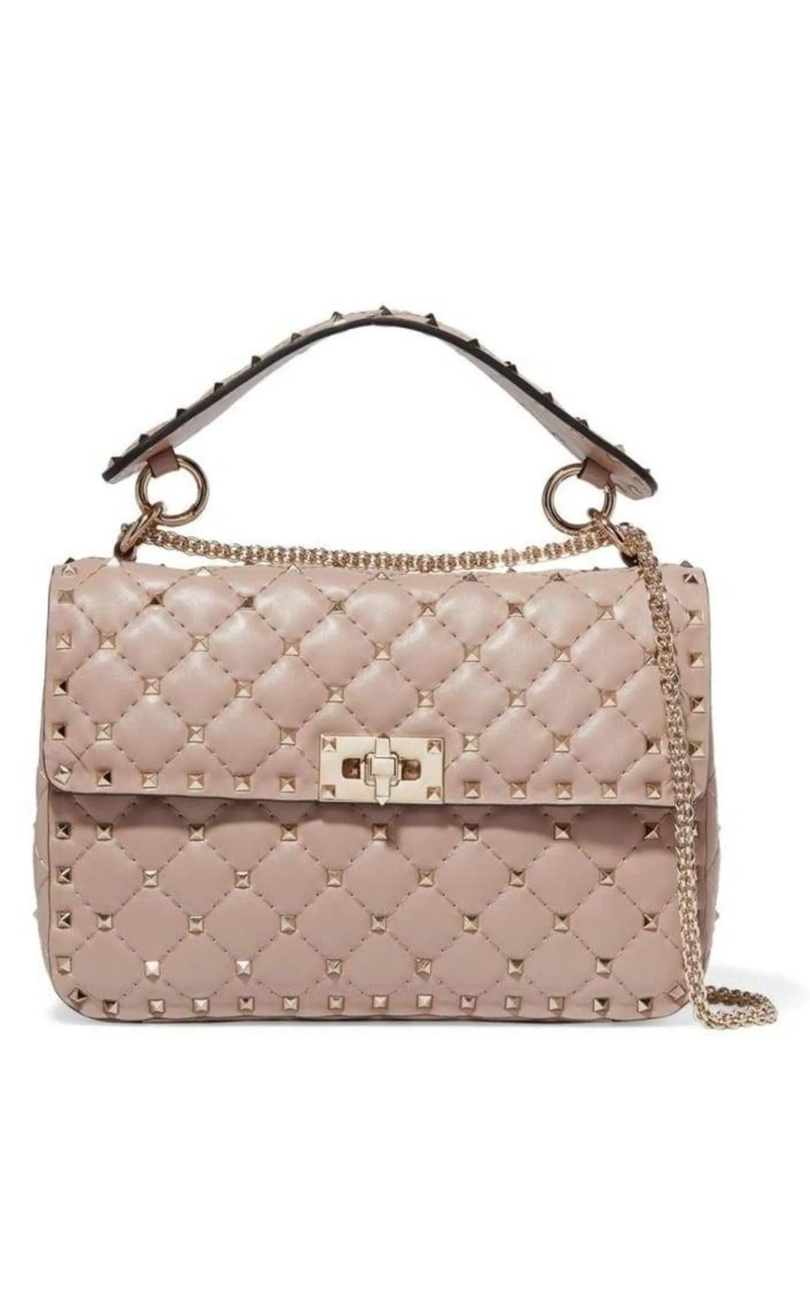 Beige Medium Rockstud Matelassé Bag sold by Runaway Catalog