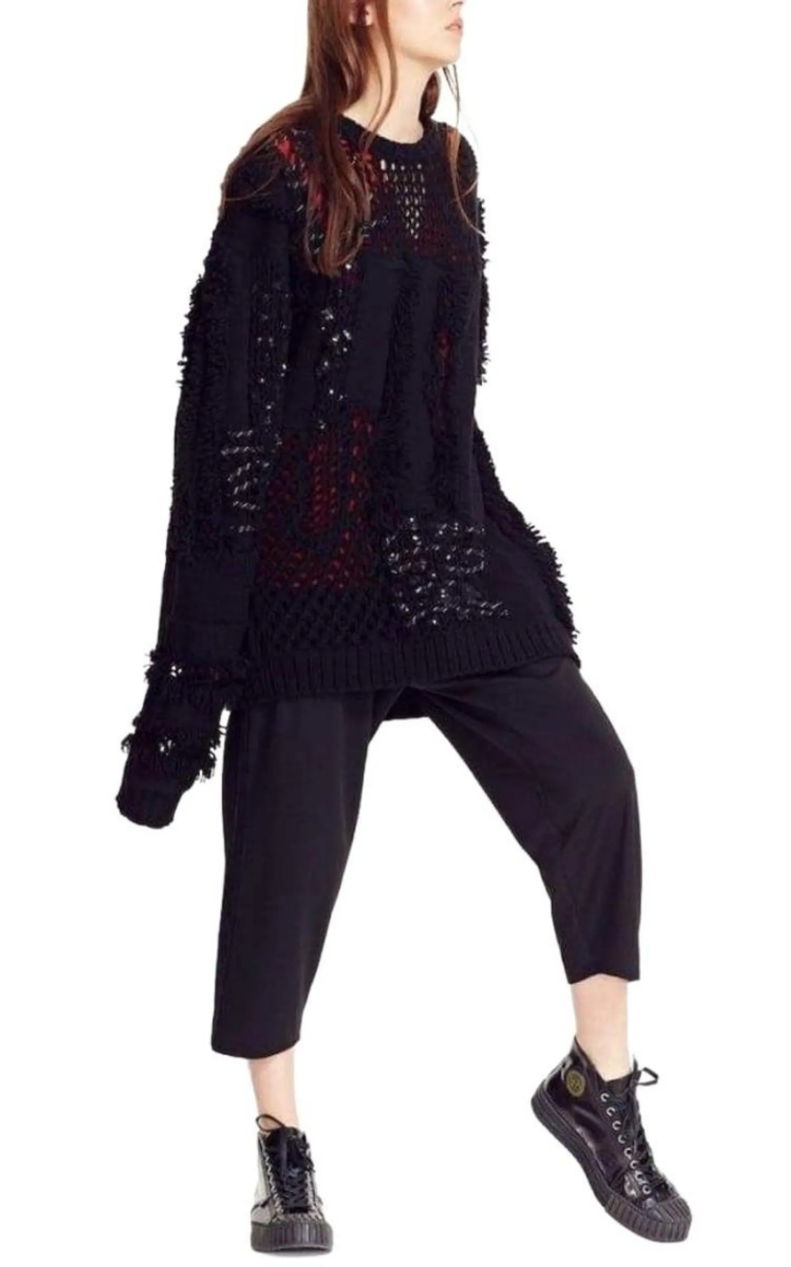 Koché Embellished Open Knit Wool Blend Sweater sold by Runaway Catalog product image thumbnail 3