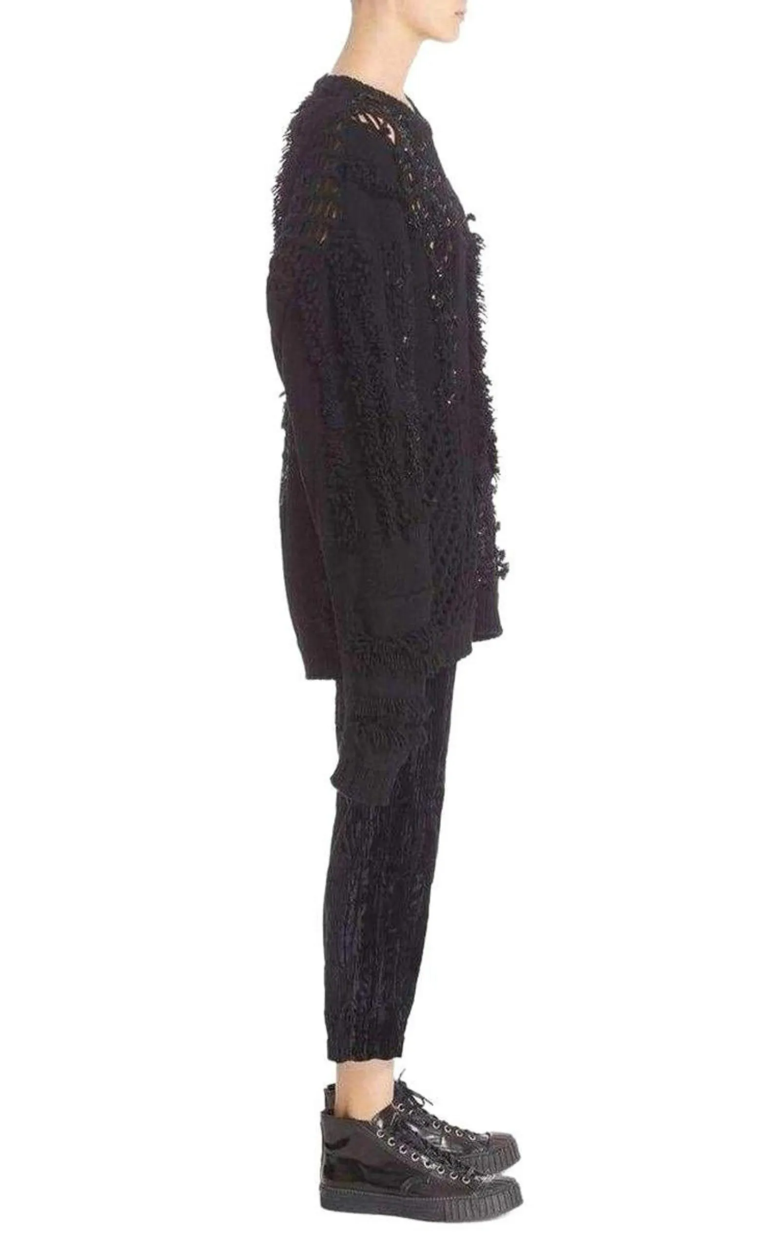 Koché Embellished Open Knit Wool Blend Sweater sold by Runaway Catalog product image thumbnail 4