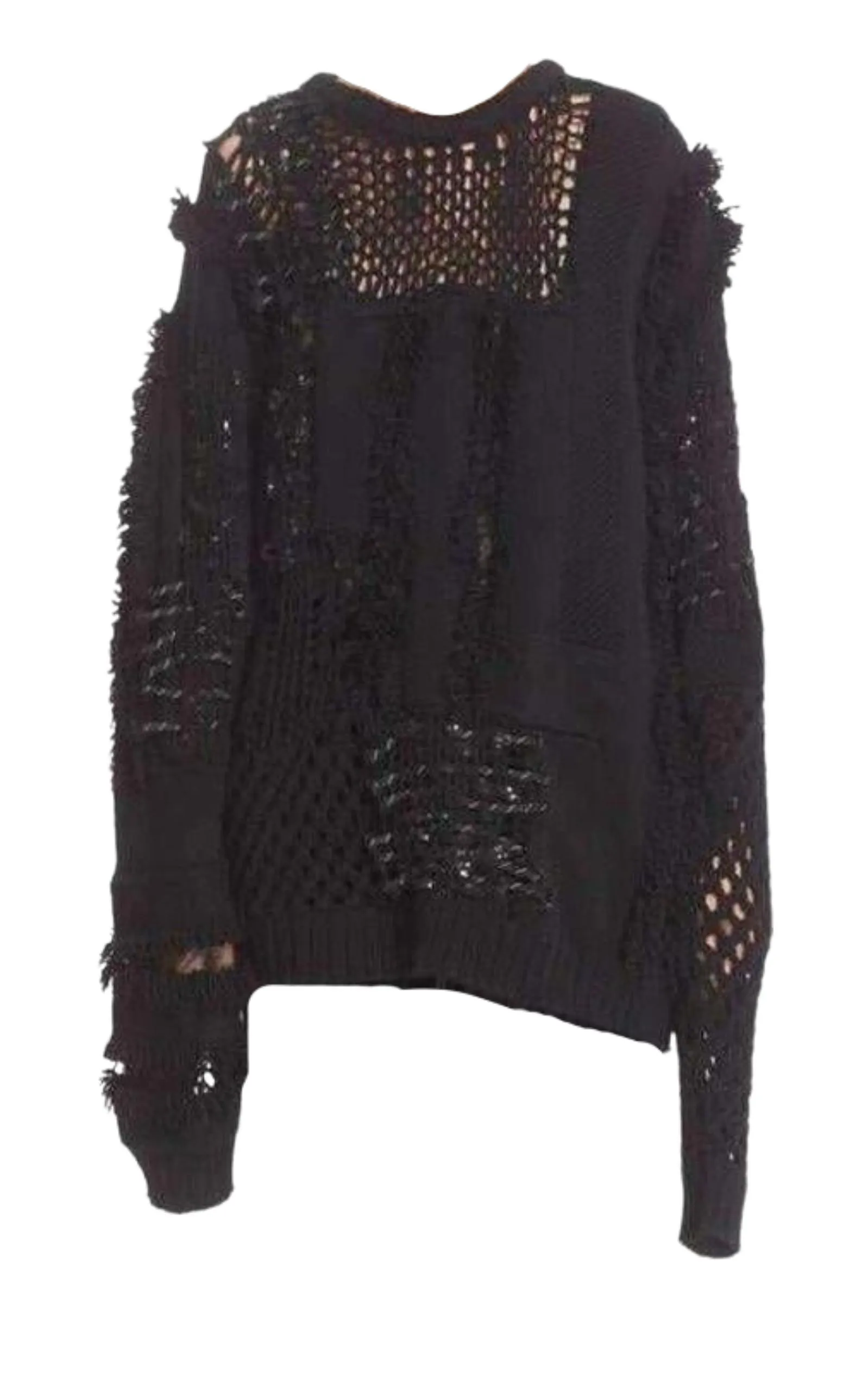 Koché Embellished Open Knit Wool Blend Sweater sold by Runaway Catalog