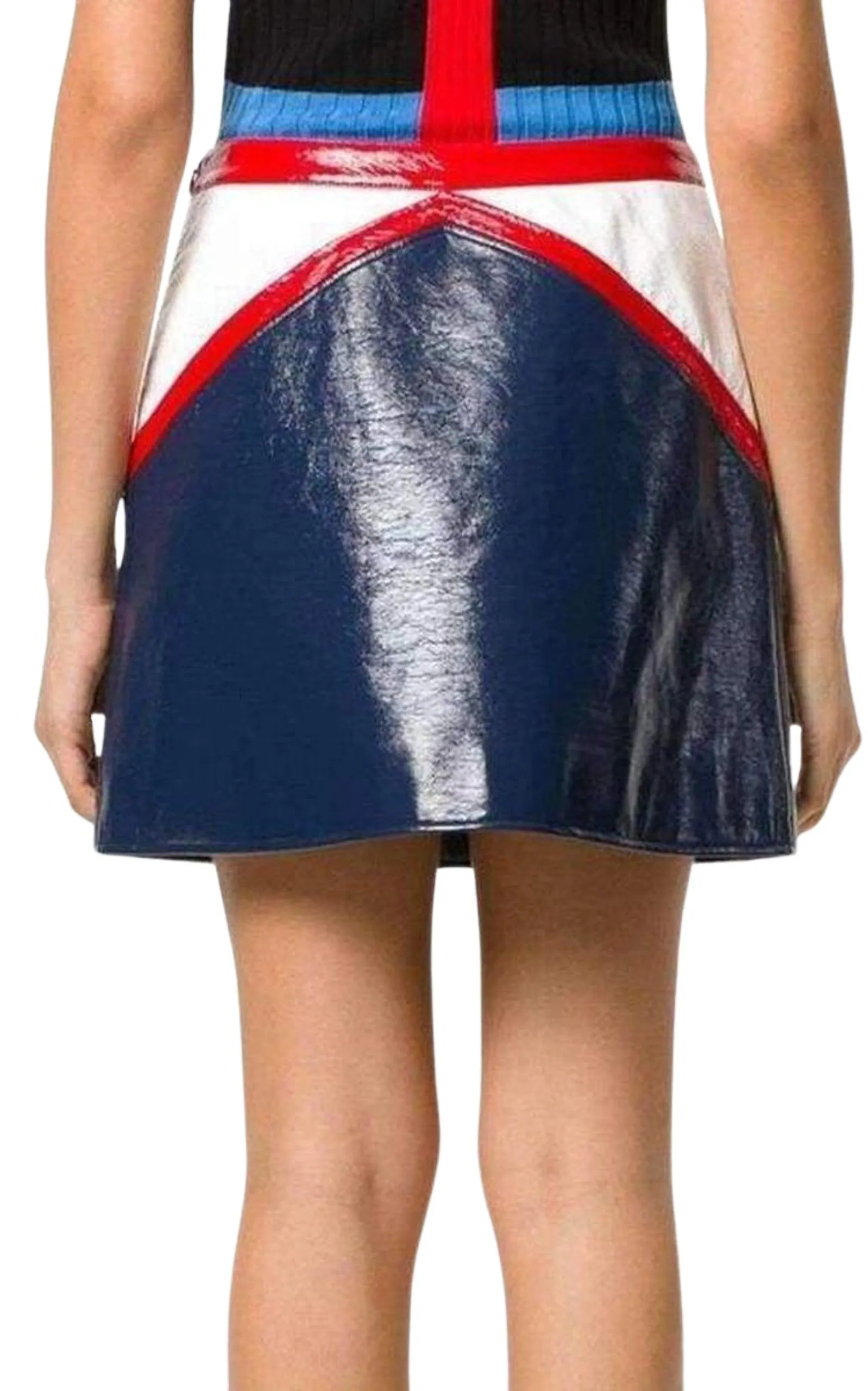 Blue and White Vinyl Mini Skirt sold by Runaway Catalog product image thumbnail 3