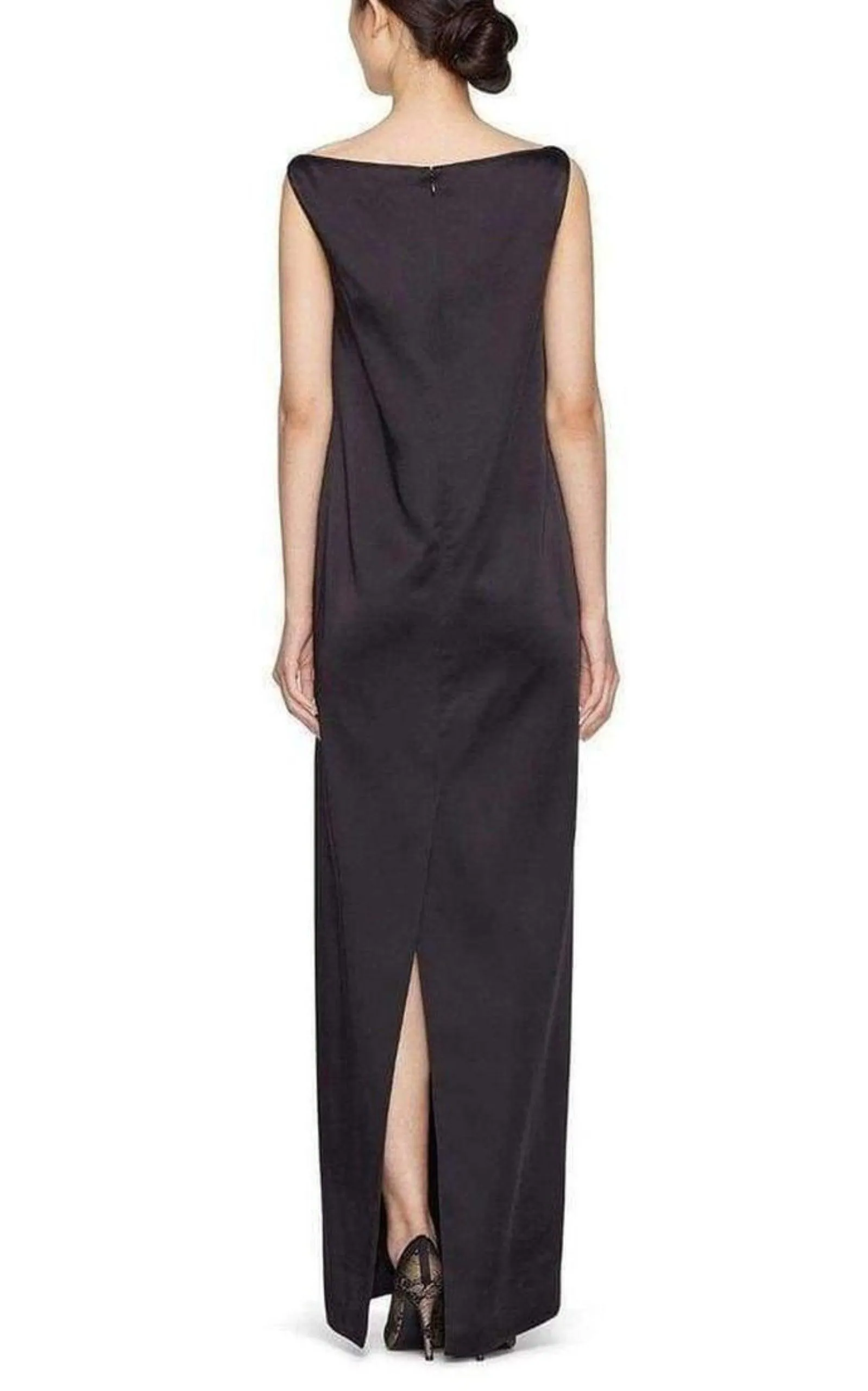 Sleeveless Black Satin Maxi Gown sold by Runaway Catalog product image thumbnail 2