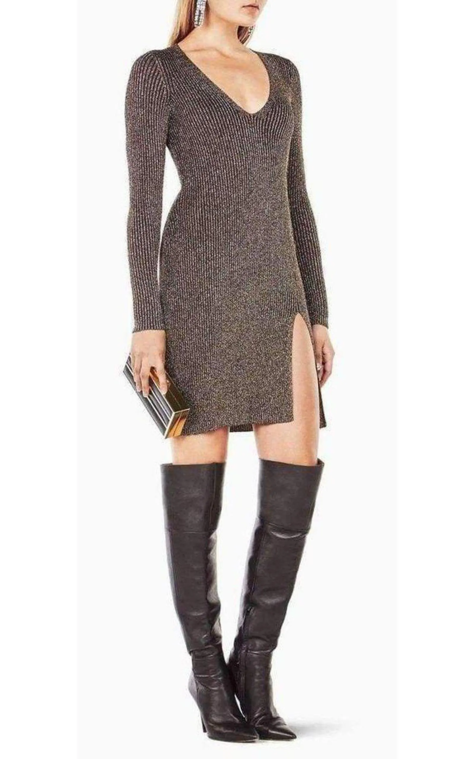 Macki Metallic V-Neck Tunic Dress sold by Runaway Catalog product image thumbnail 3