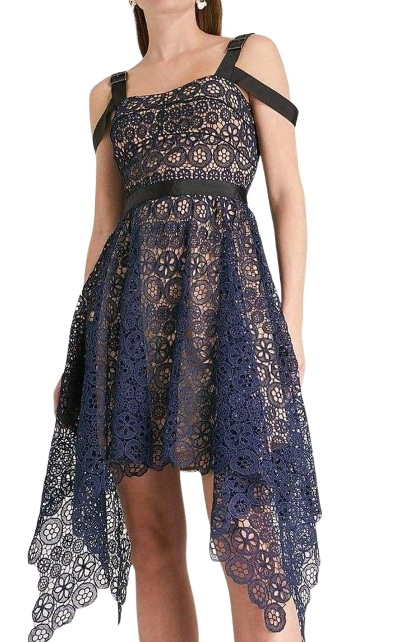 Asymmetric Circle Floral Lace Dress sold by Runaway Catalog product image thumbnail 4