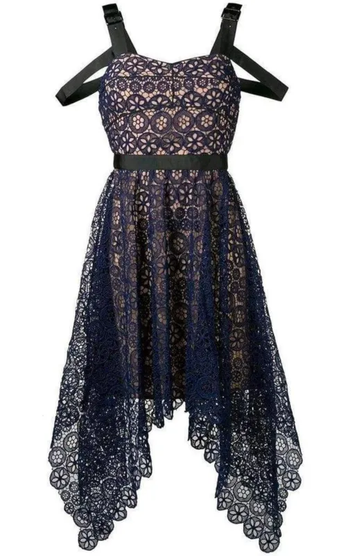 Asymmetric Circle Floral Lace Dress sold by Runaway Catalog